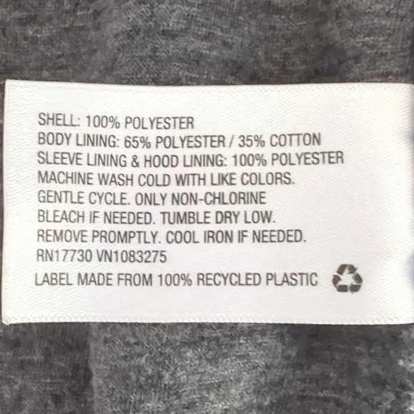 Merona Water Resistant Hooded Rain Jacket Size S Black - Picture 11 of 11